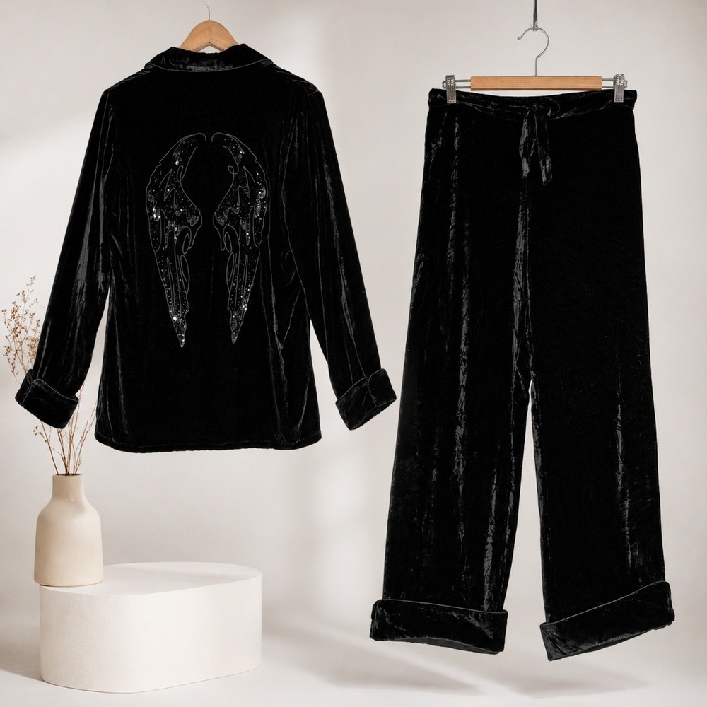 Olivia von Halle x Disney NEW Coco Curse Silk Velvet Pajama Set Sz 4 Maleficent